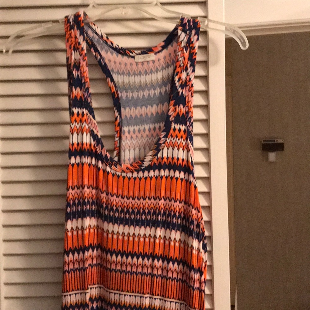 Women’s Blue and Orange J Crew Print Maxidress